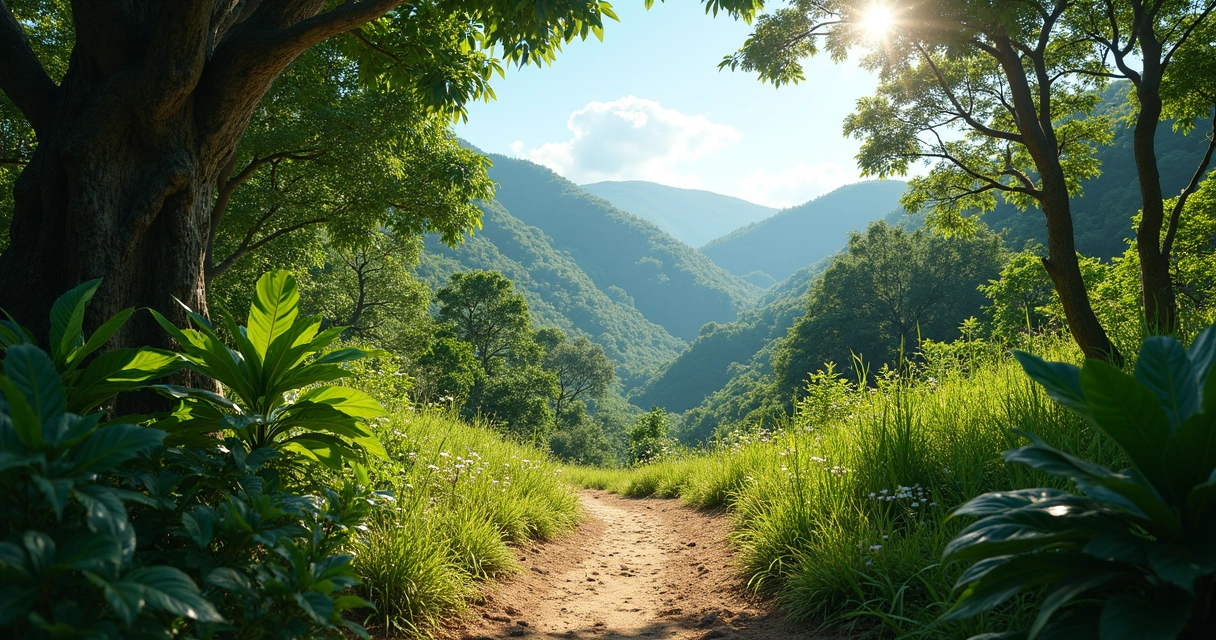 Trilha fácil com vegetação verde densa e um caminho de terra em Nova Friburgo